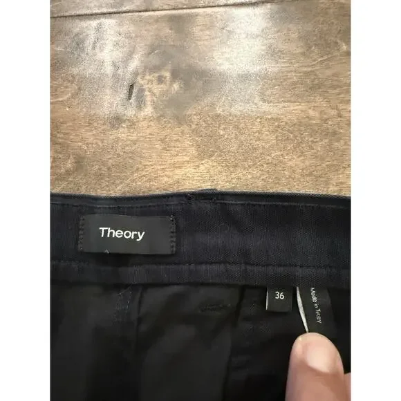 Theory Mens Dark Navy Blue Zaine Witten Stretch Straight Leg Pants Size 36 - Picture 5 of 9